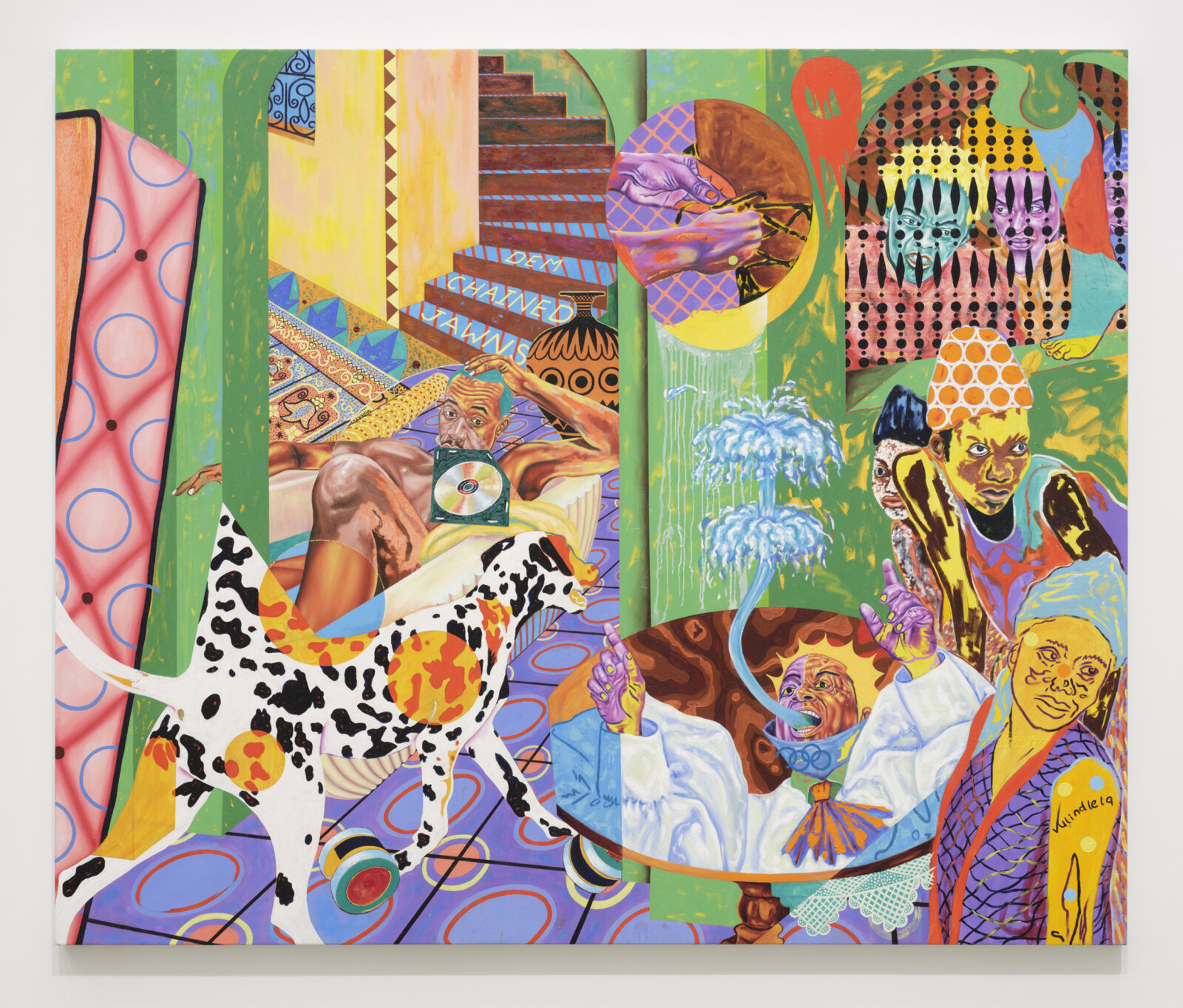Chukwudubem Ukaigwe, Odetta’s Schism, 2023, oil on canvas, 60 x 72 in. (152 x 183 cm)