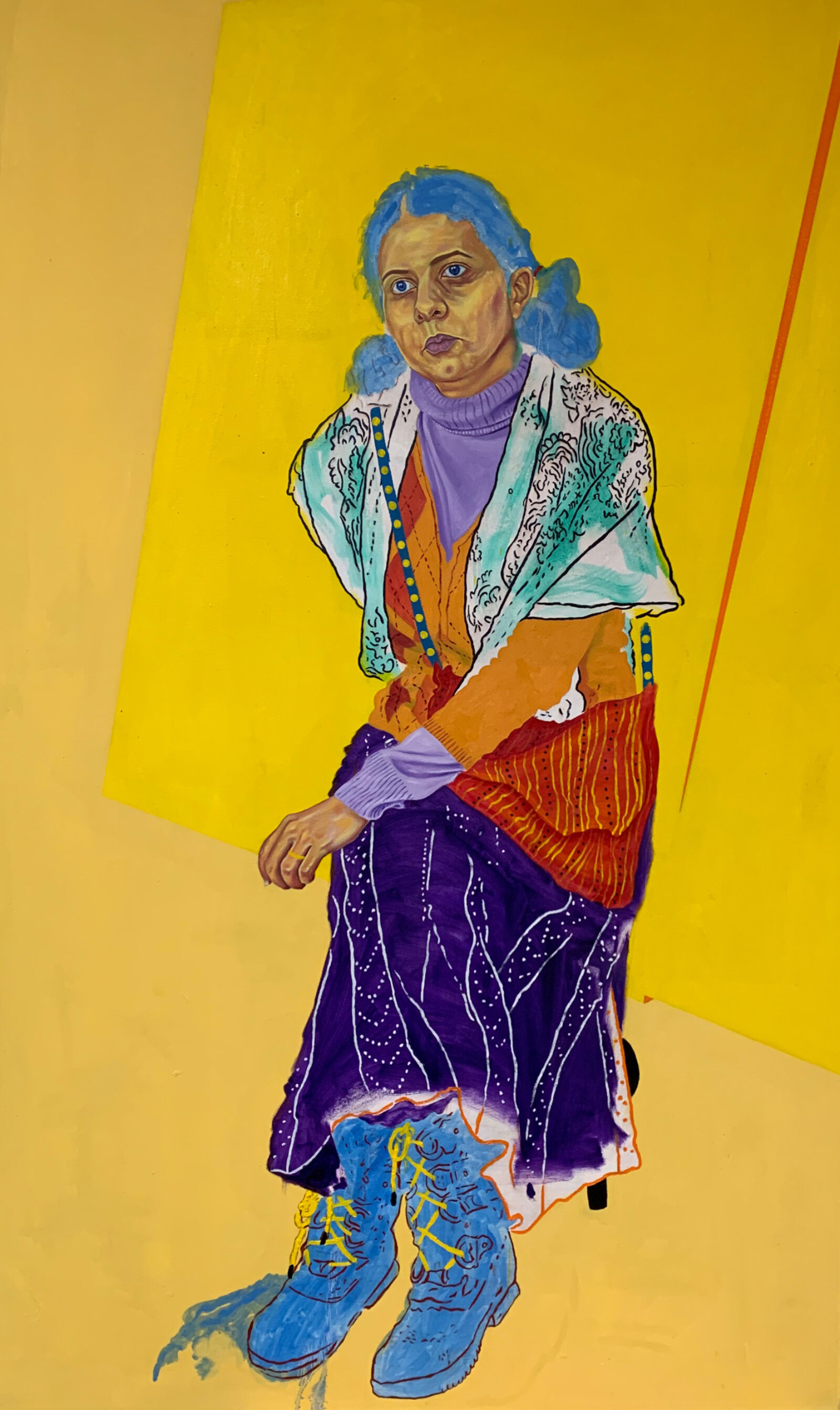 Chukwudubem Ukaigwe, Sahar, 2020, oil paint on canvas, 60 x 36 in. (152 x 91 cm)