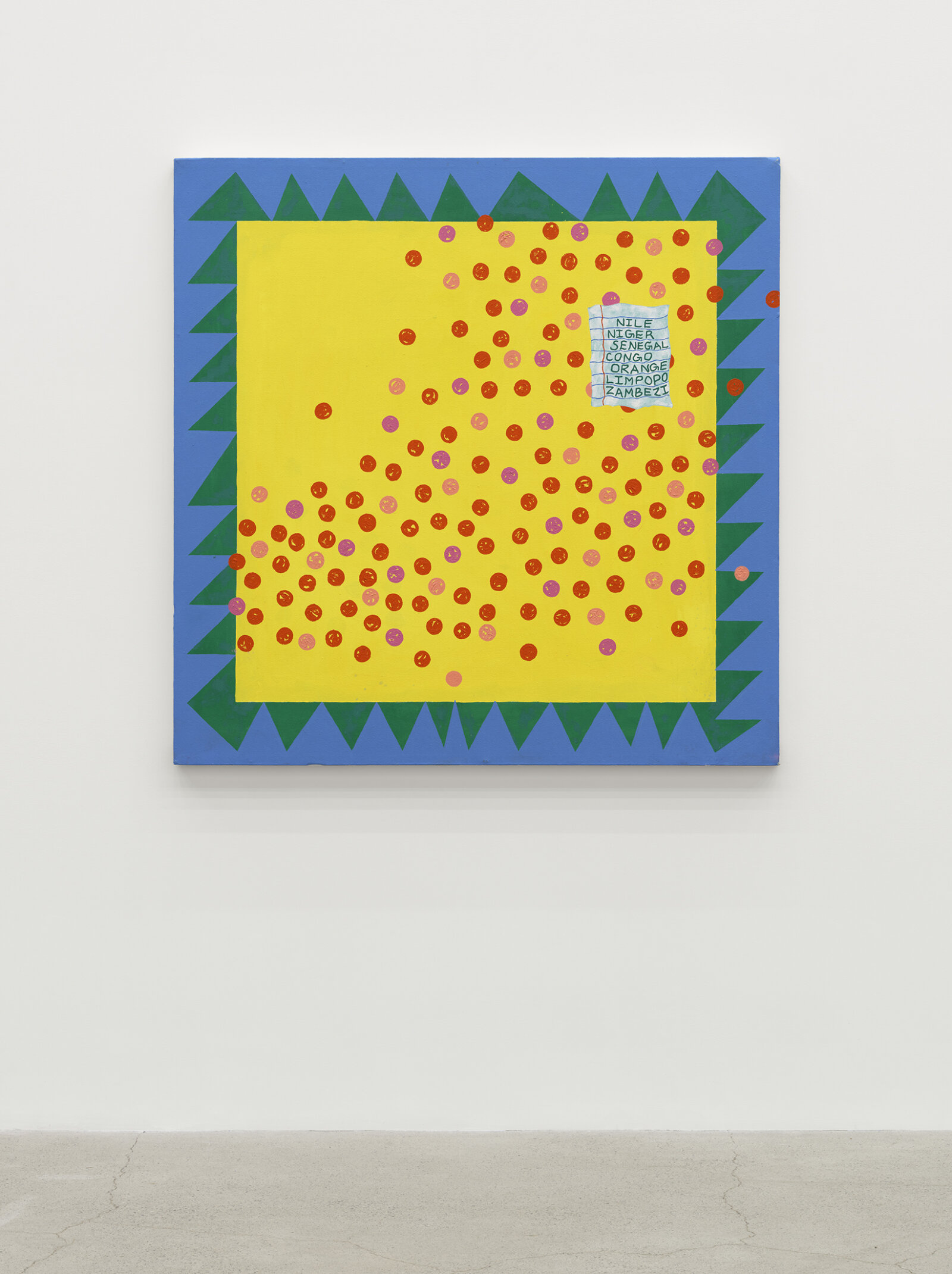 Chukwudubem Ukaigwe, Speaks of Rivers (Titled after Hughes), 2024, oil on canvas, 48 x 48 in. (122 x 122 cm)