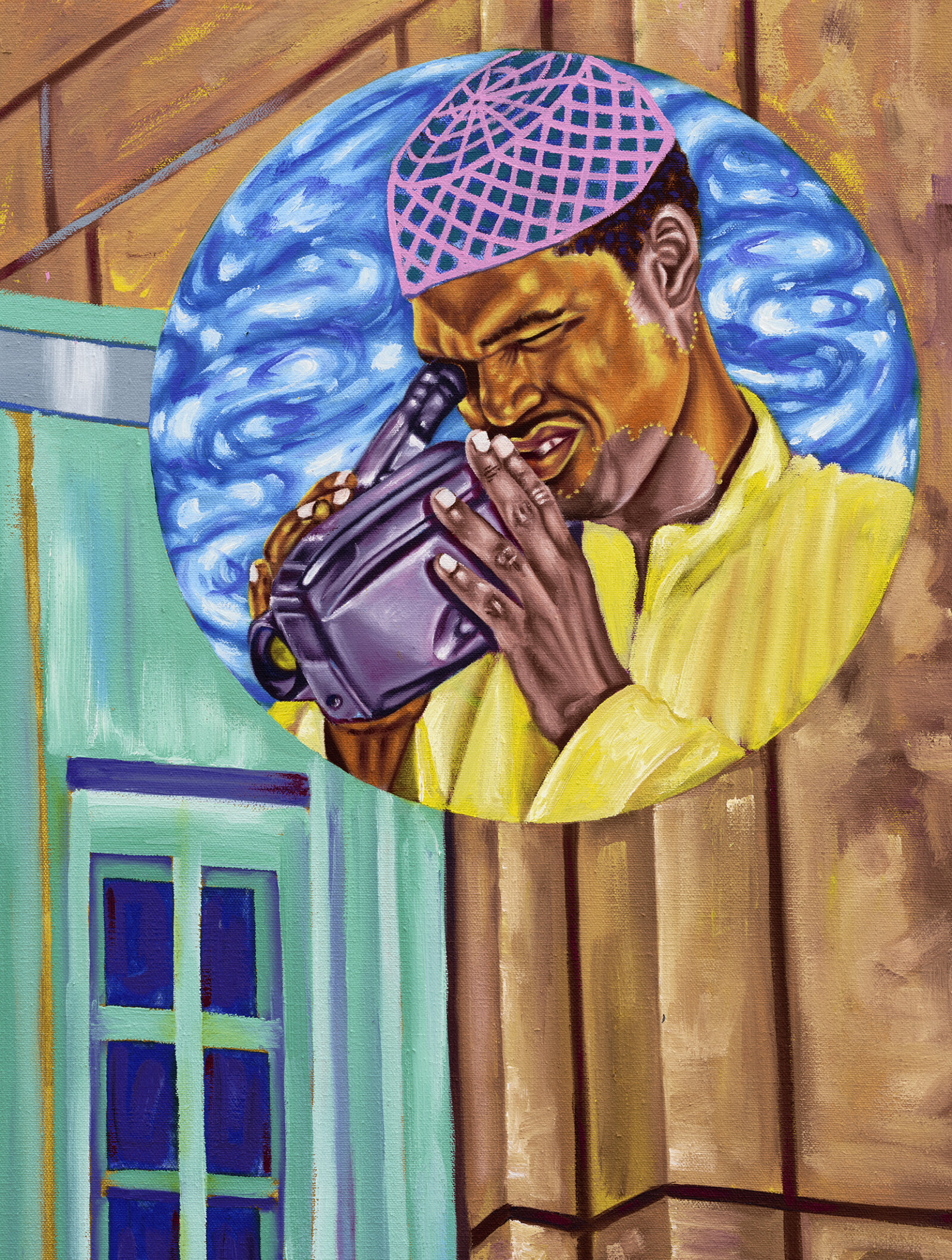 Chukwudubem Ukaigwe, Urbane Urbanity (detail), 2025, oil on canvas, 40 x 52 in. (102 x 132 cm)