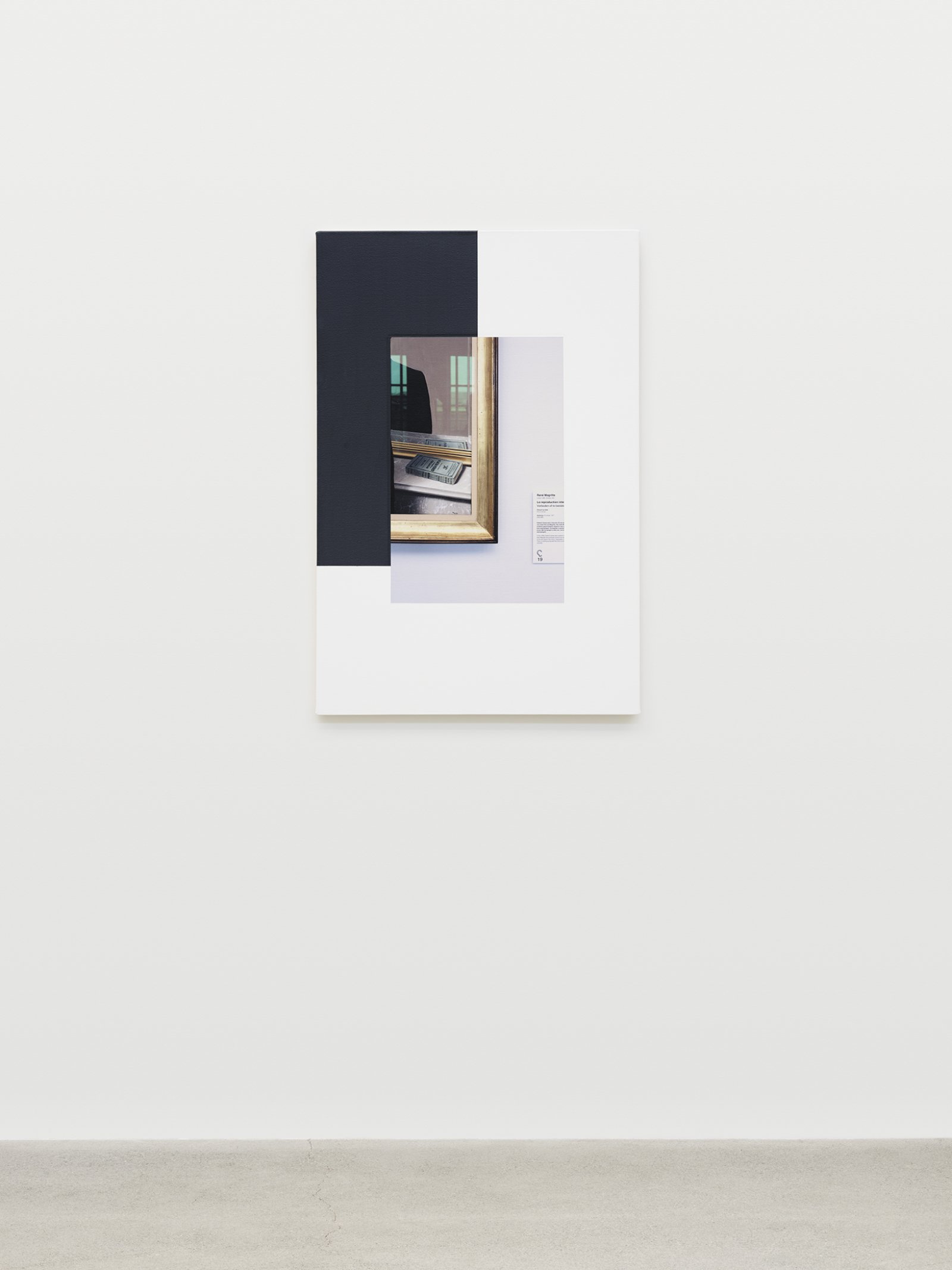 Ian Wallace, Abstract Composition (with Magritte), 2011, photolaminate with acrylic on canvas, 36 x 24 in. (91 x 61 cm)