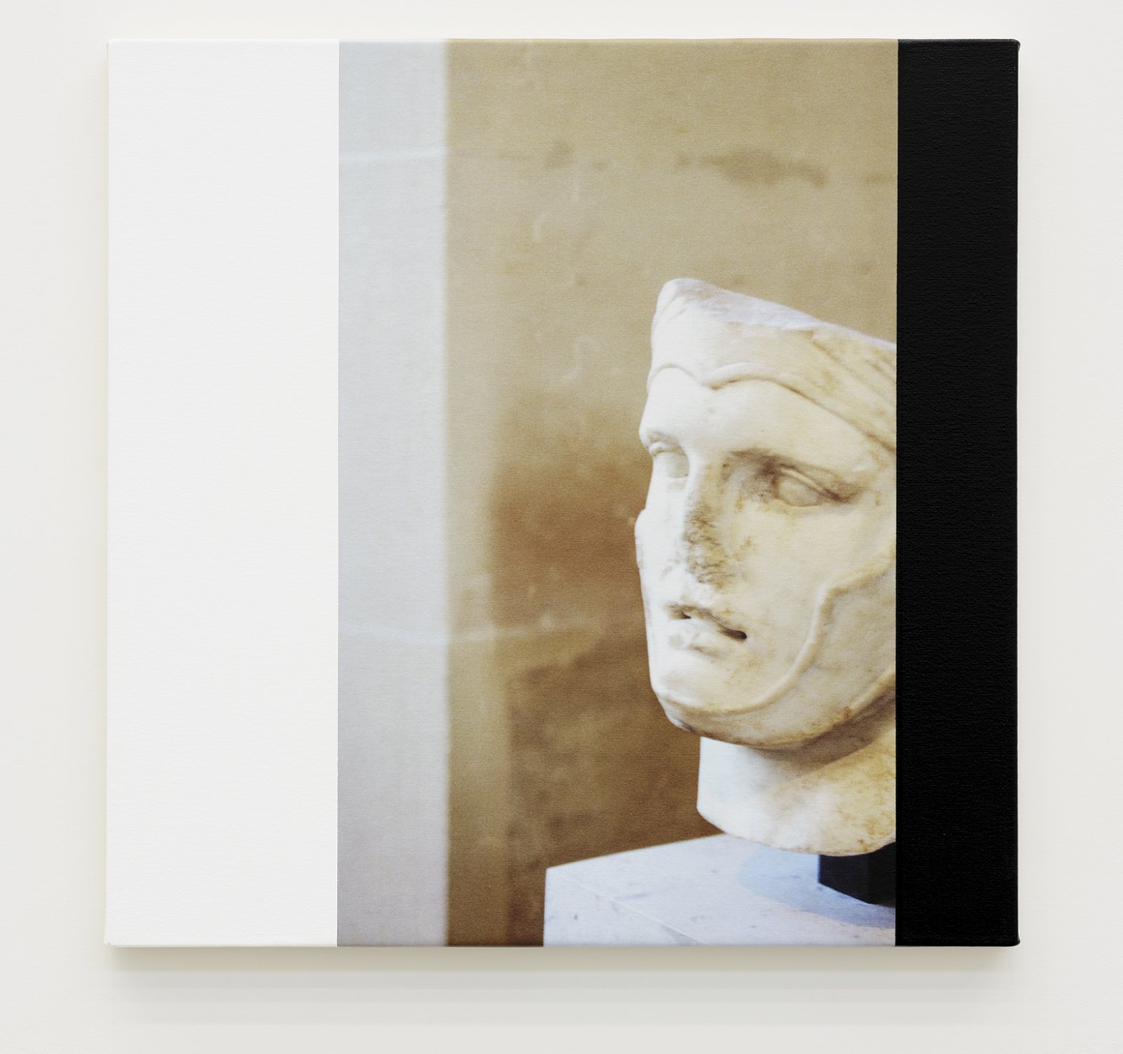 Ian Wallace, Roman Heads I–IV, 1990/2015, photolaminate with acrylic on canvas, 4 parts, each 24 x 24 in. (61 x 61 cm)
