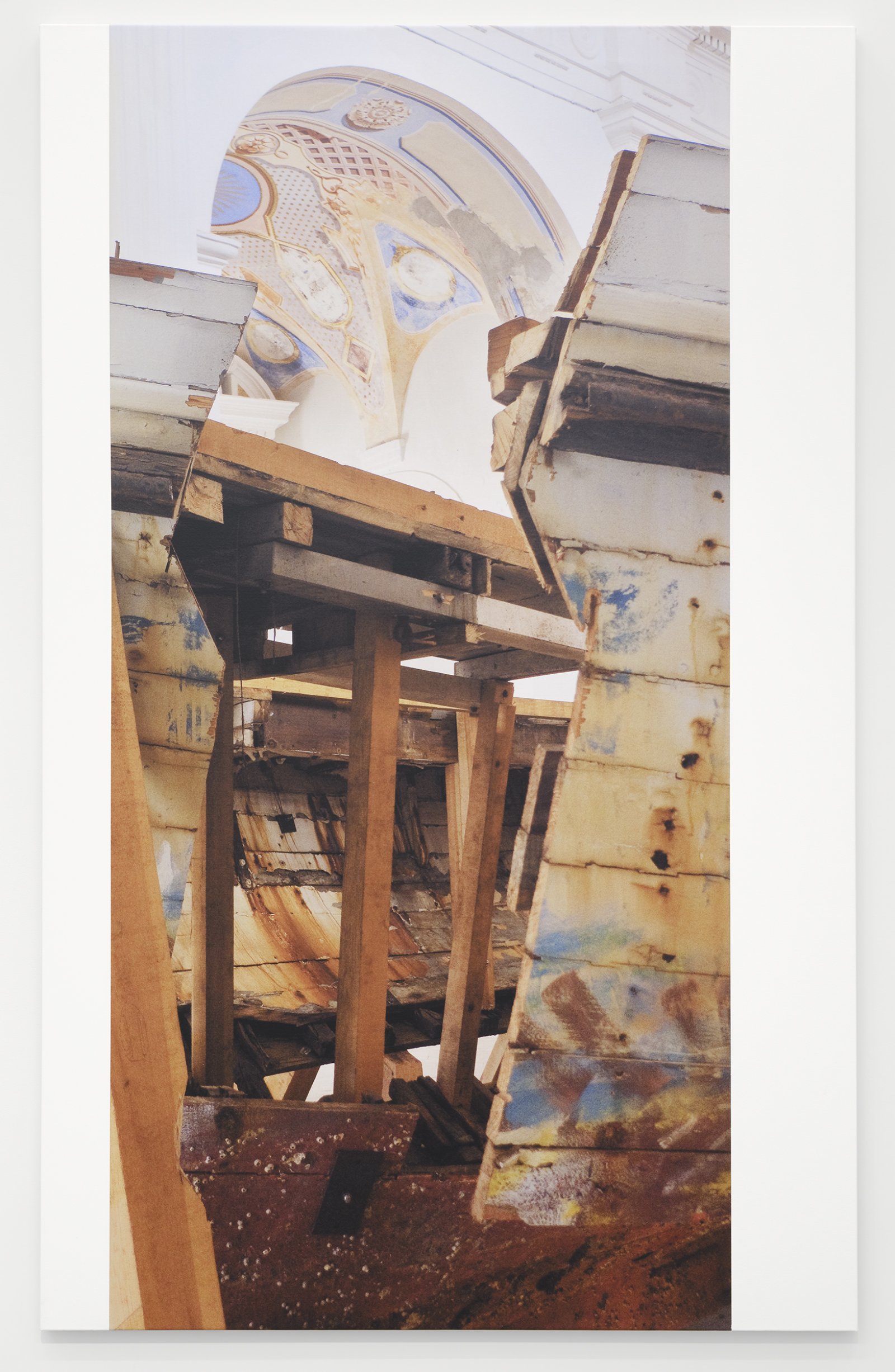 Ian Wallace, Shipwreck (After Naufragio con Spettatore by Claudio Parmiggiani) I–IV, 2010, photolaminate with acrylic on canvas, 4 parts, each 96 x 60 in. (244 x 152 cm)