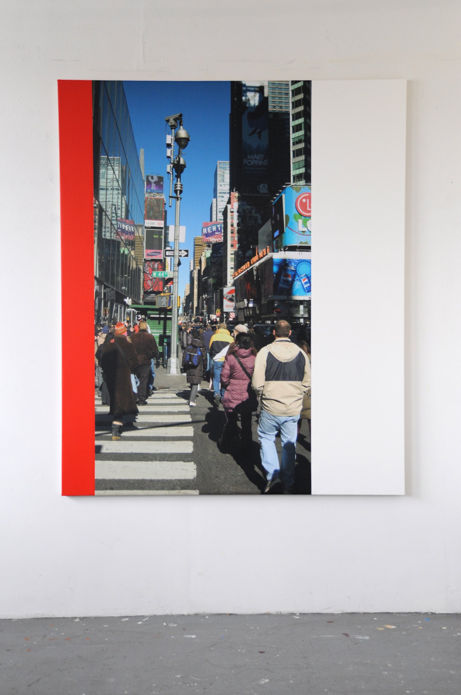 Ian Wallace, Times Square Crowd NYC, 2009, photolaminate with acrylic on canvas, 71 7/8 x 59 7/8 in. (183 x 152 cm)