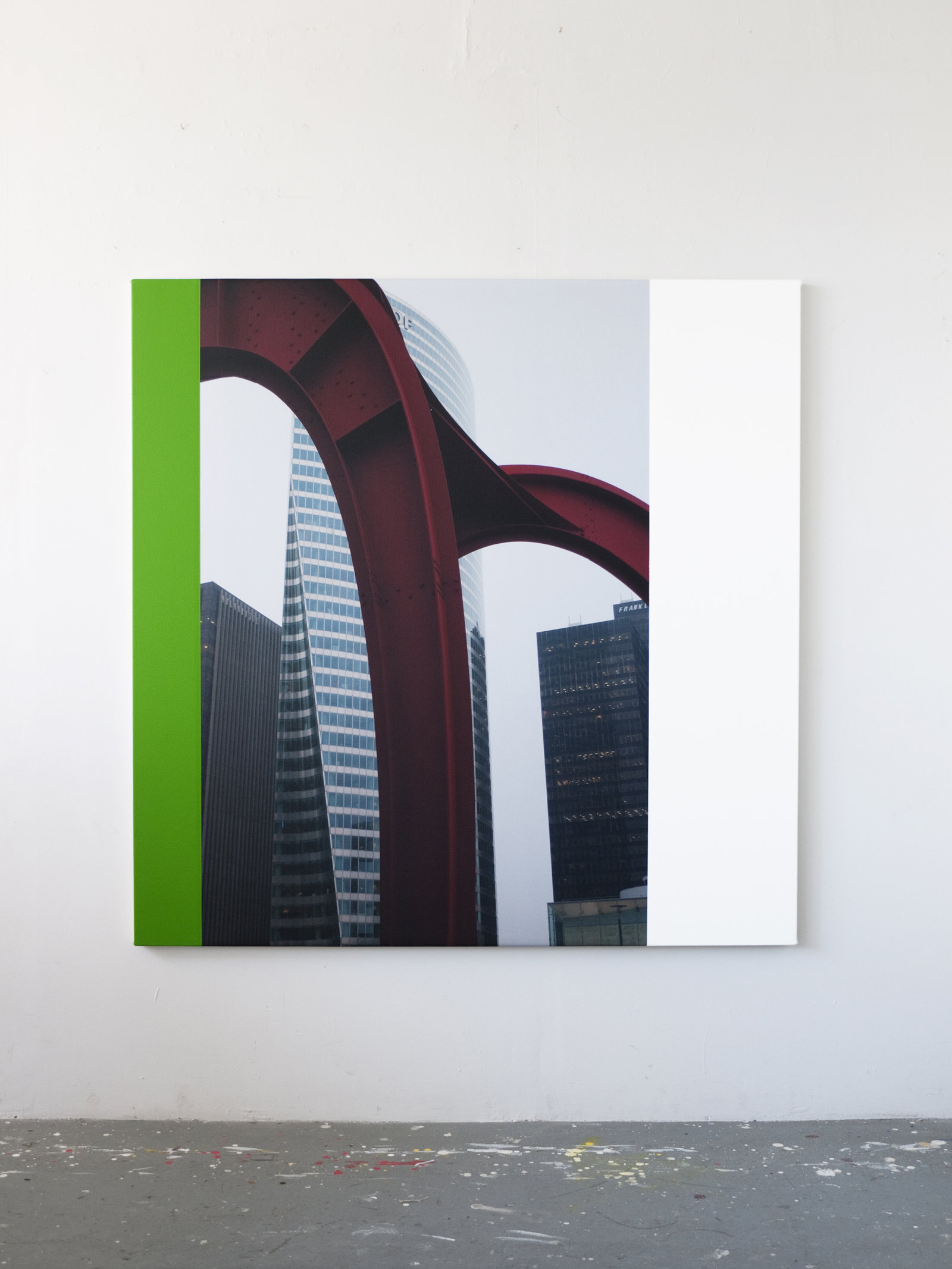 Ian Wallace, Abstract Composition (La Défense, Paris) III, 2011, photolaminate with acrylic on canvas, 60 x 60 in. (152 x 152 cm)