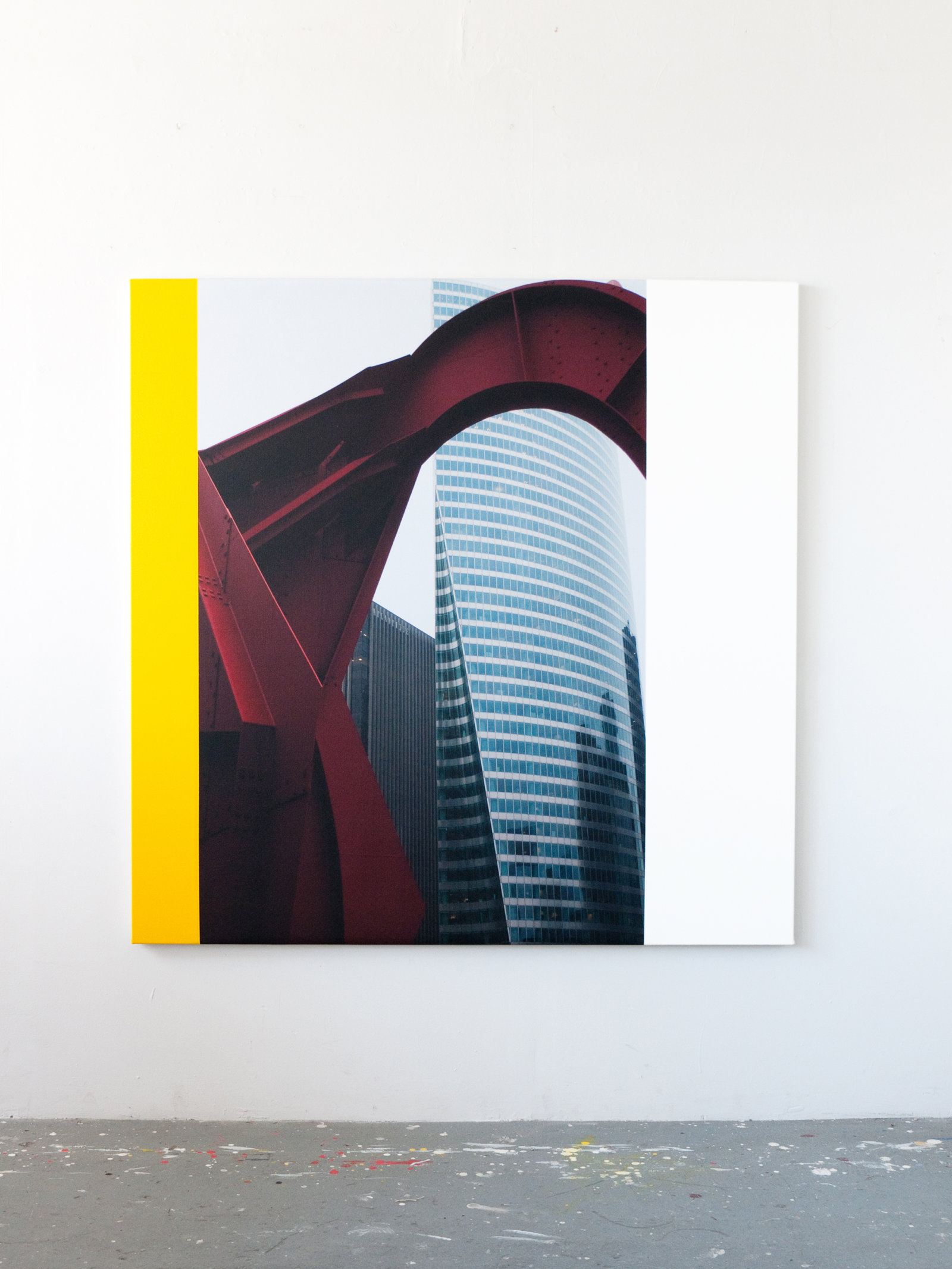 Ian Wallace, Abstract Composition (La Défense, Paris) II, 2011, photolaminate with acrylic on canvas, 60 x 60 in. (152 x 152 cm)
