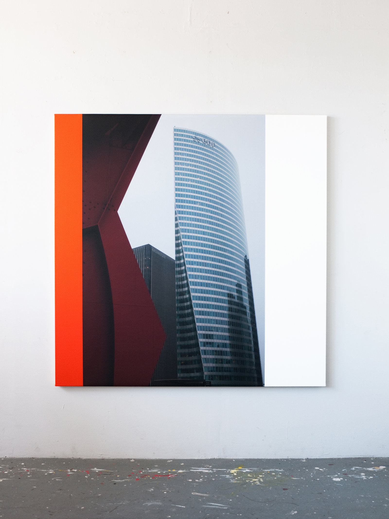 Ian Wallace, Abstract Composition (La Défense, Paris) I, 2011, photolaminate with acrylic on canvas, 60 x 60 in. (152 x 152 cm)