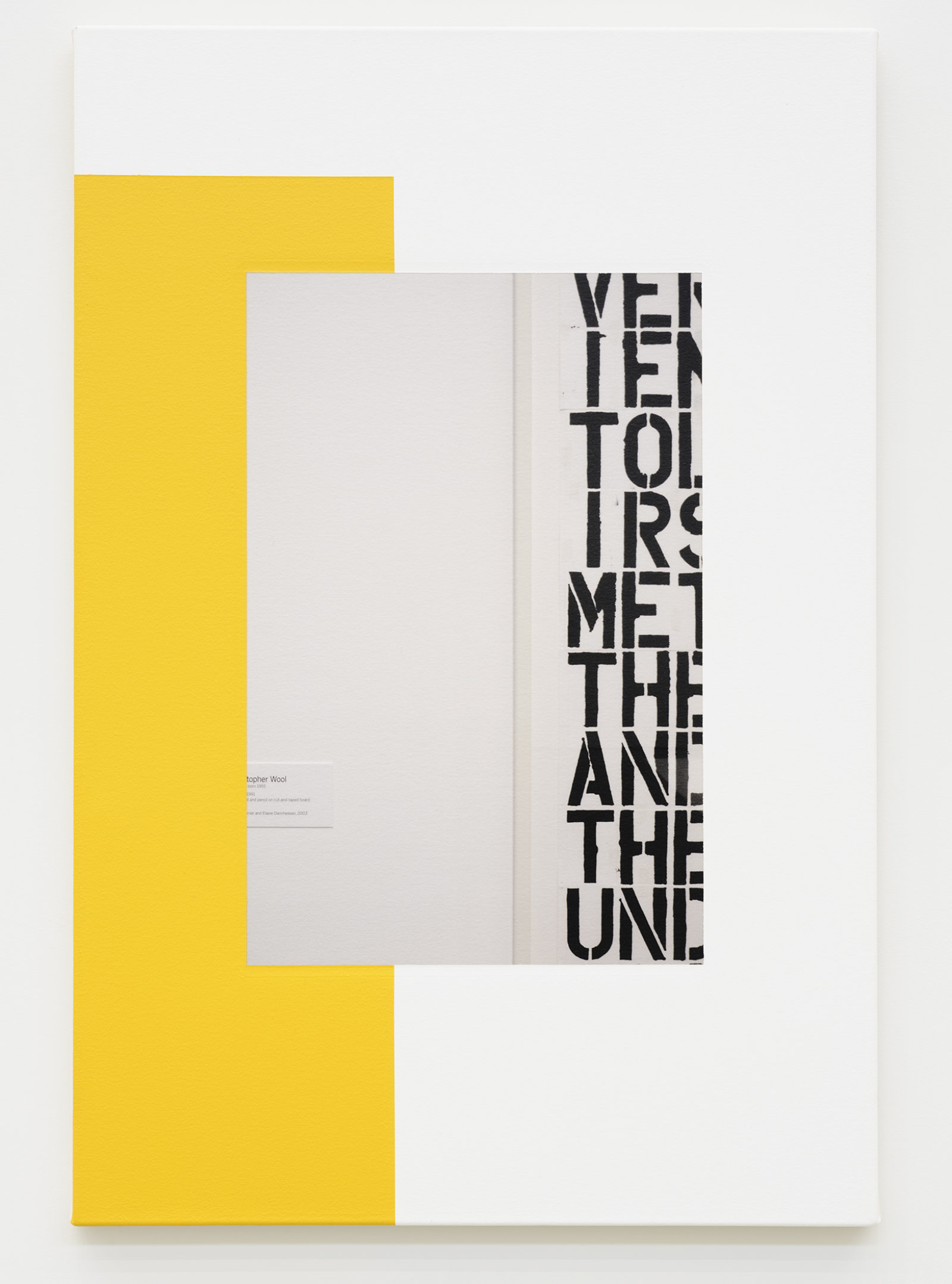 Ian Wallace, Abstract Composition (with Christopher Wool), 2011, photolaminate with acrylic on canvas, 36 x 24 in. (91 x 61 cm)