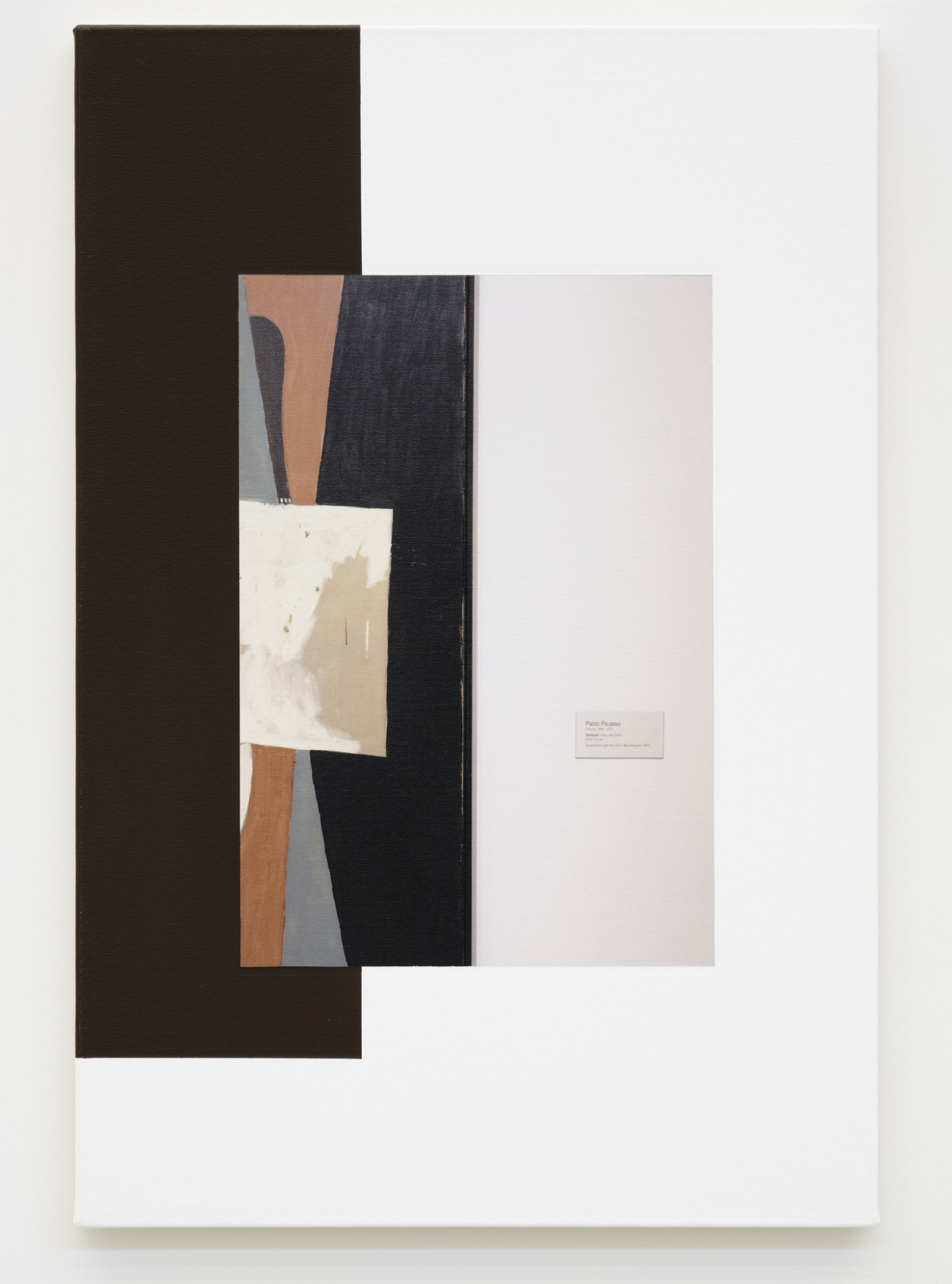 Ian Wallace, Abstract Composition (with Picasso), 2011, photolaminate with acrylic on canvas, 36 x 24 in. (91 x 61 cm)