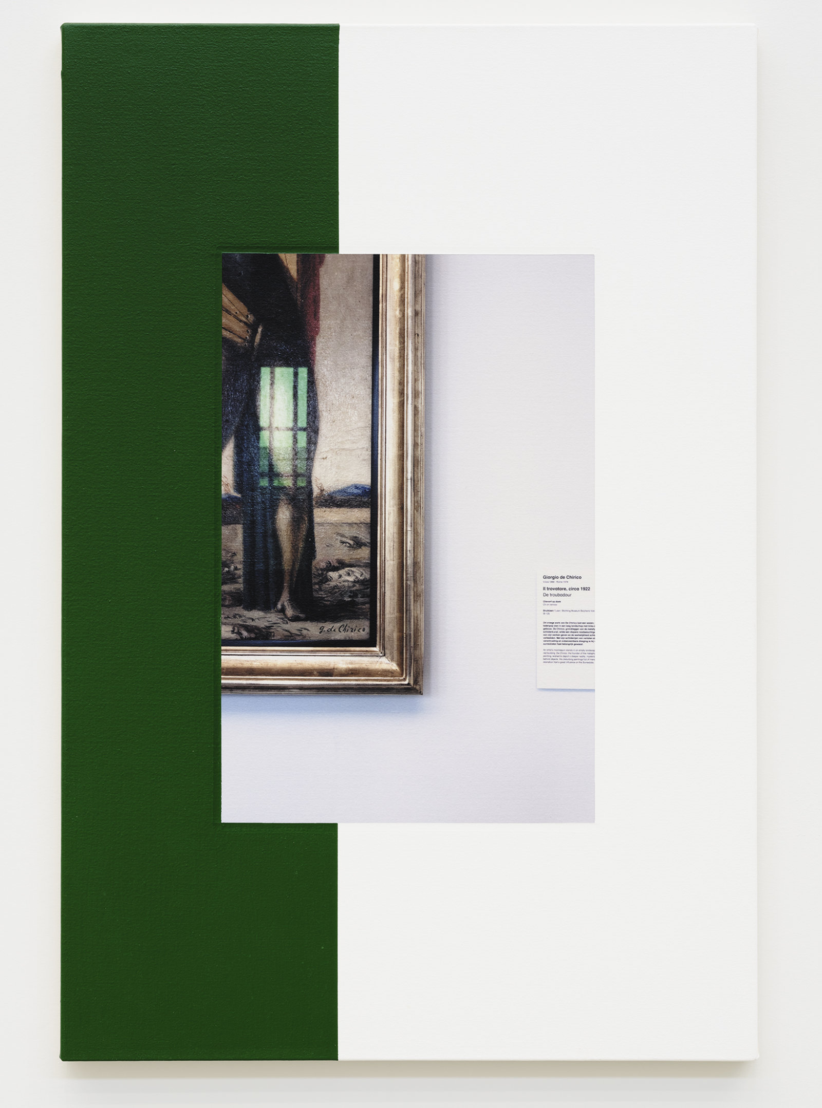 Ian Wallace, Abstract Composition (with de Chirico), 2011, photolaminate with acrylic on canvas, 36 x 24 in. (91 x 61 cm)