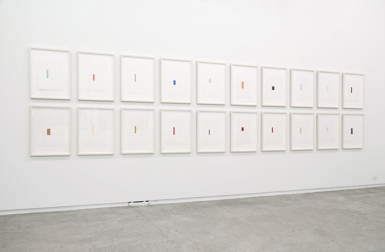 Ian Wallace, Abstract Drawings (Valencia, March 27–29 2004) 1–XX, 2004, 20 coloured pencil on paper drawings, each 17 x 12 in. (42 x 31 cm)