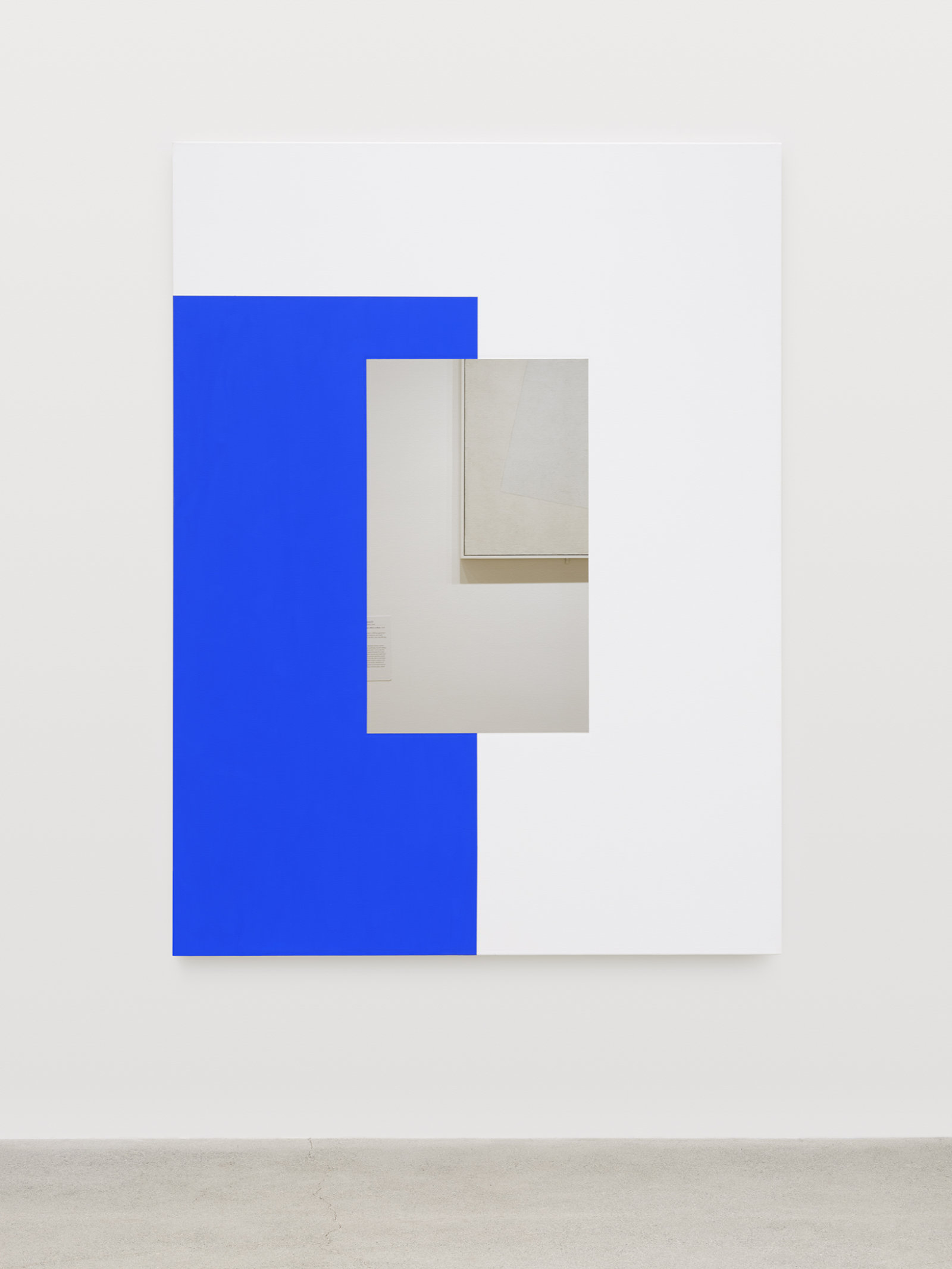 Ian Wallace, Abstract Painting (Blue on White), 2011, photolaminate and acrylic on canvas, 80 x 60 in. (203 x 152 cm)