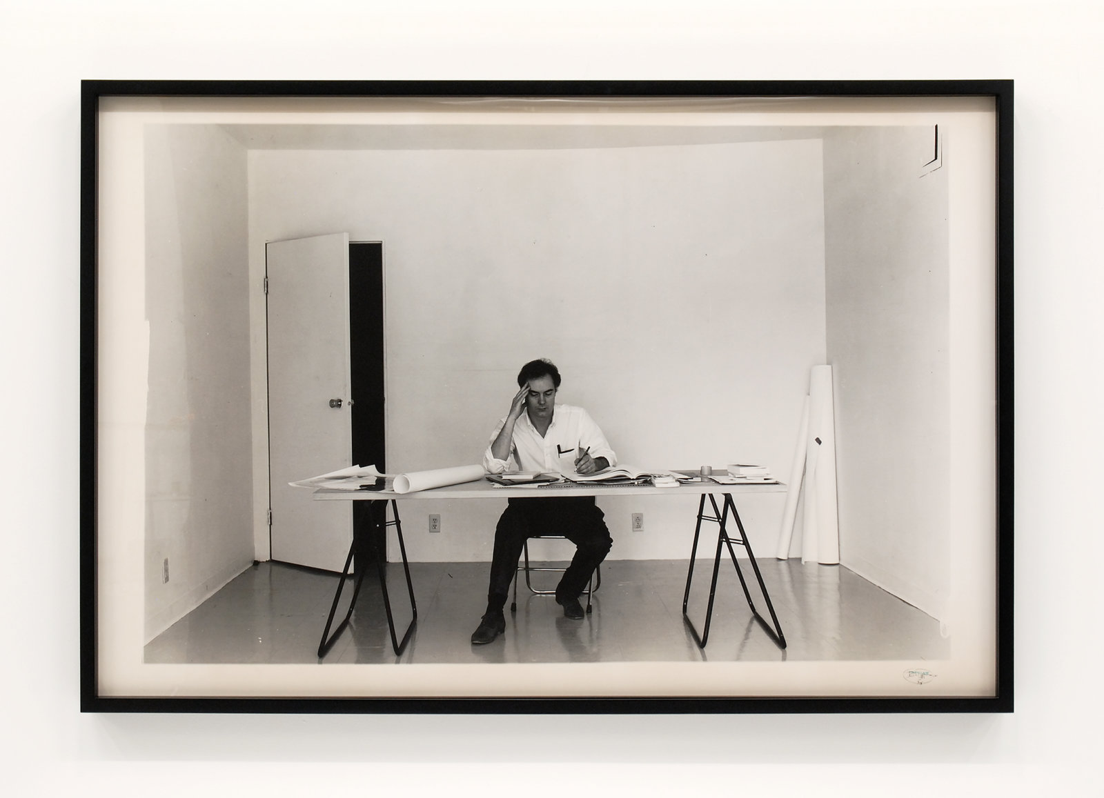 Ian Wallace, At Work 1983, 1983, black and white photograph on RC paper, 42 x 62 in. (107 x 157 cm)