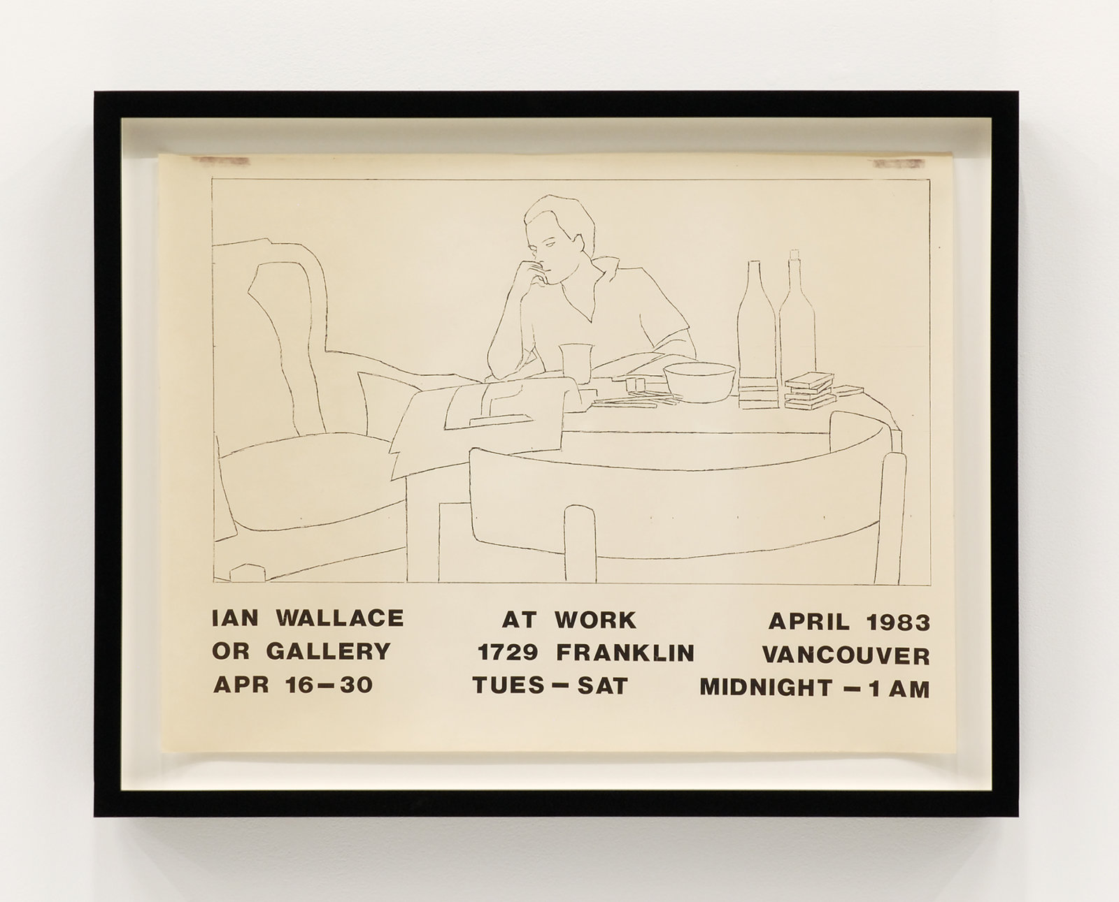 Ian Wallace, At Work 1983, 1983, exhibition poster, ink on paper, 18 x 24 in. (46 x 60 cm)