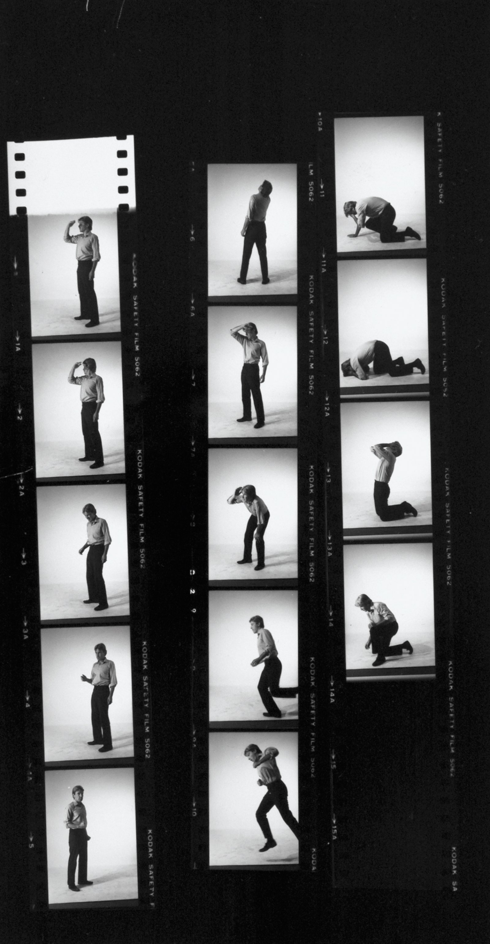Ian Wallace, Contact sheets for Lookout, 1979, silver gelatin prints, 10 contact sheets, each 10 x 8 in. (25 x 20 cm)