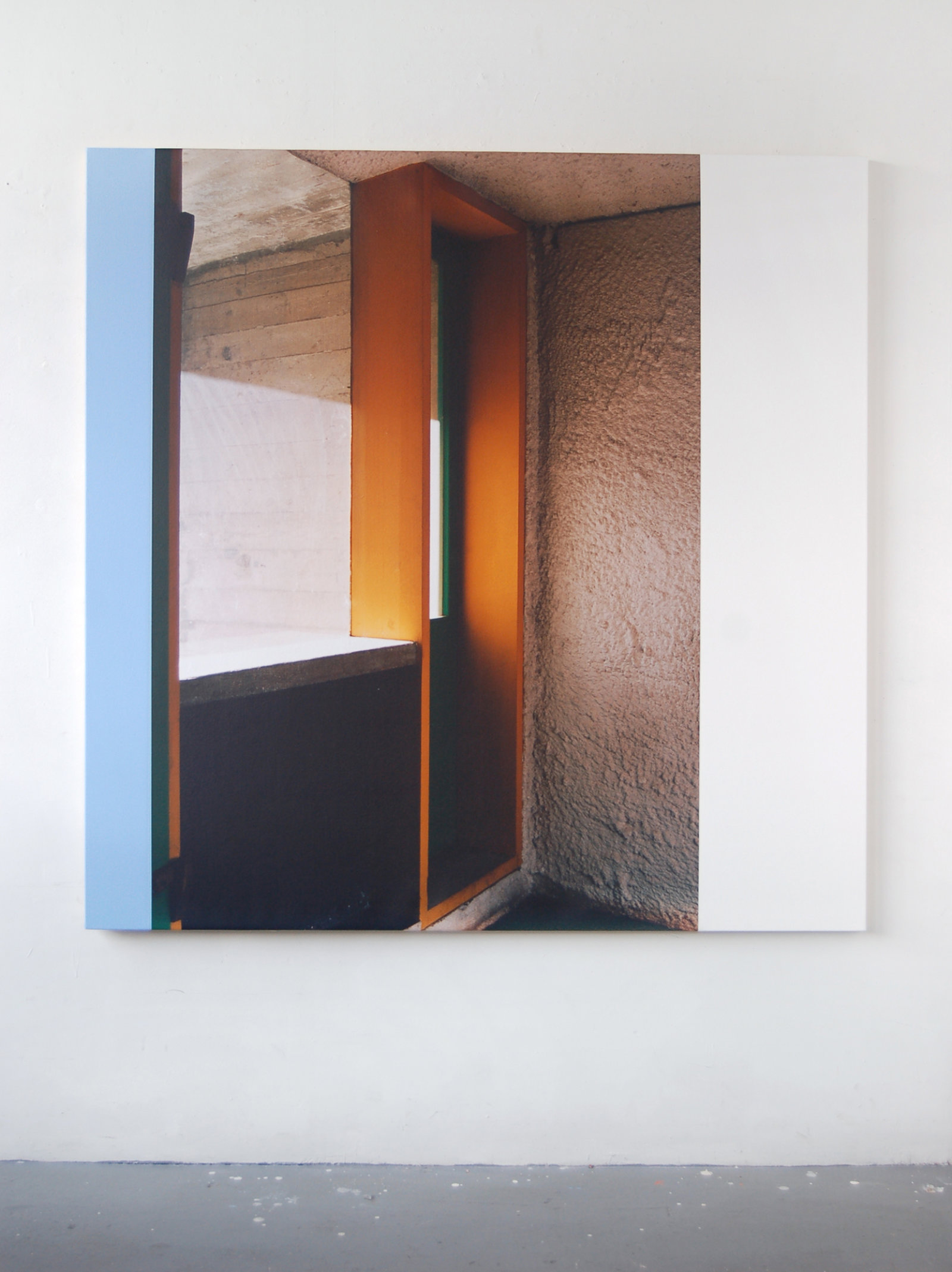 Ian Wallace, La Tourette (A Space for Waiting), 2006, photolaminate and acrylic on canvas, 60 x 60 in. (152 x 152 cm)