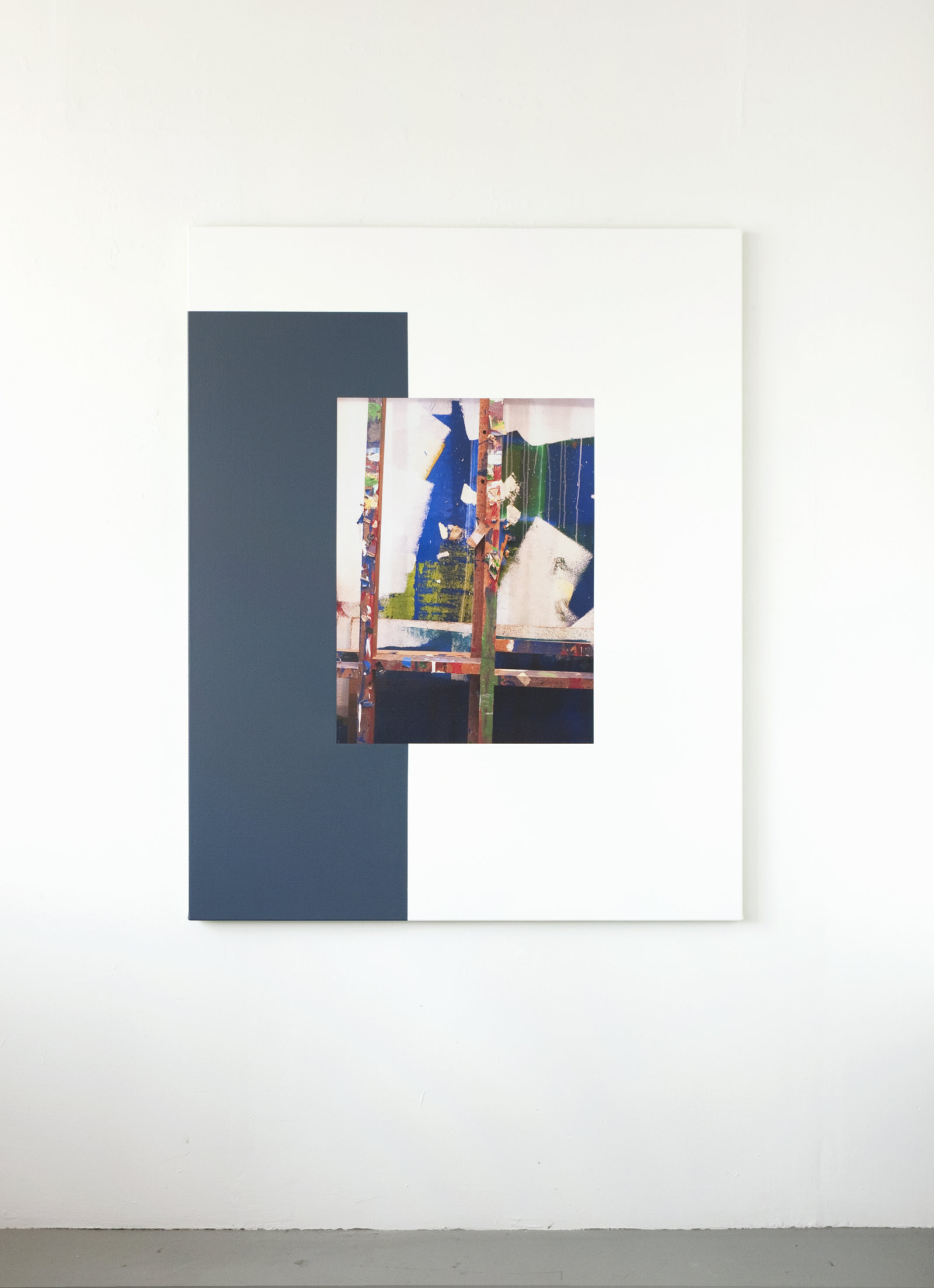 Ian Wallace, Les Traces de la Peinture (Molinari Series) II, 2012, photolaminate and acrylic on canvas, 60 x 48 in. (152 x 122 cm)