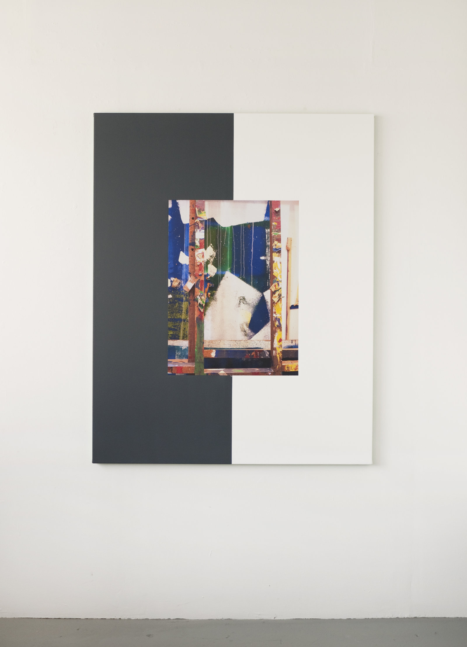 Ian Wallace, Les Traces de la Peinture (Molinari Series) IV, 2012, photolaminate and acrylic on canvas, 60 x 48 in. (152 x 122 cm)