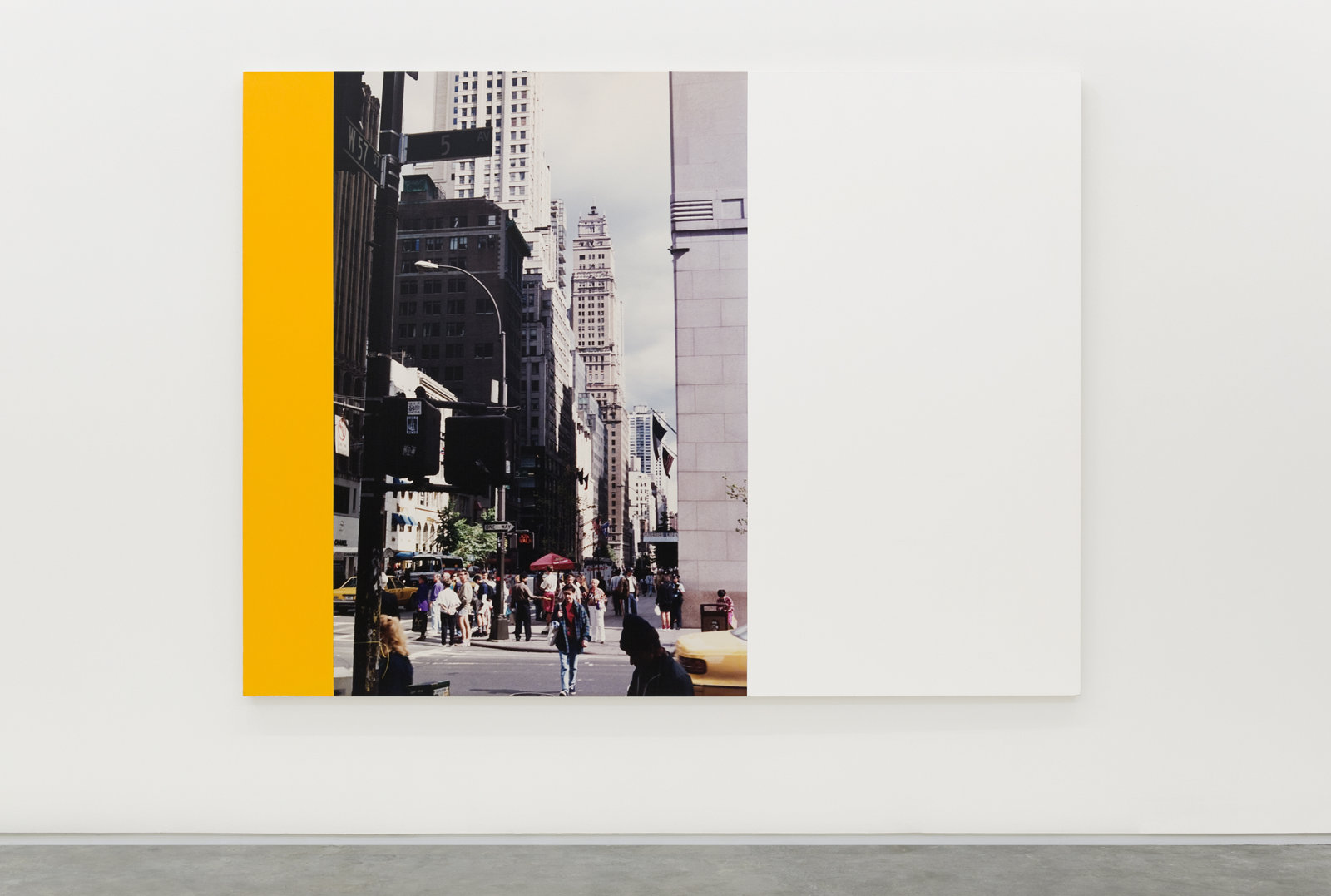 Ian Wallace, New York City (5th &amp; 57th) I, 1993–2001, acrylic and photolaminate on canvas, 96 x 72 in. (244 x 183 cm)