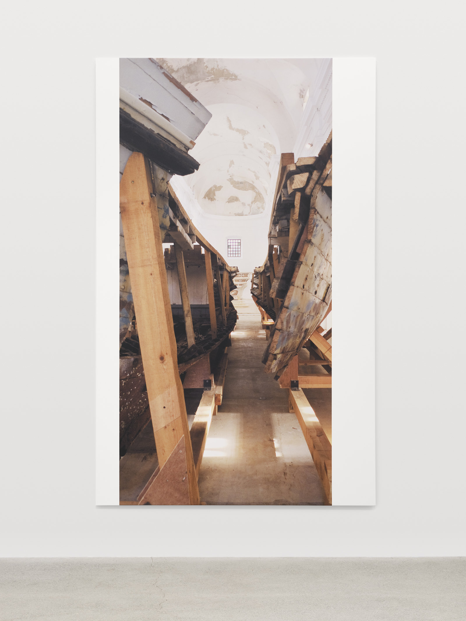 Ian Wallace, Shipwreck (After Naufragio con Spettatore by Claudio Parmiggiani) I–IV, 2010, photolaminate with acrylic on canvas, 4 parts, each 96 x 60 in. (244 x 152 cm)