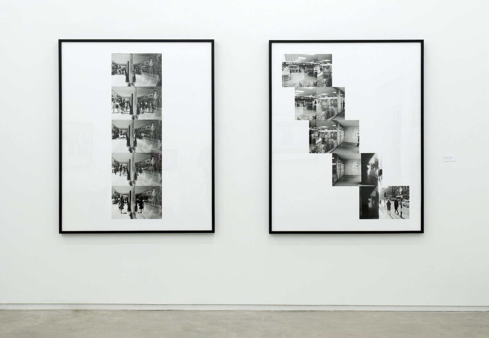 Ian Wallace, Street Reflections and Pan Am Scan, 1970–2009, 2 black and white photo inkets, each 61 x 48 in. (154 x 121 cm)