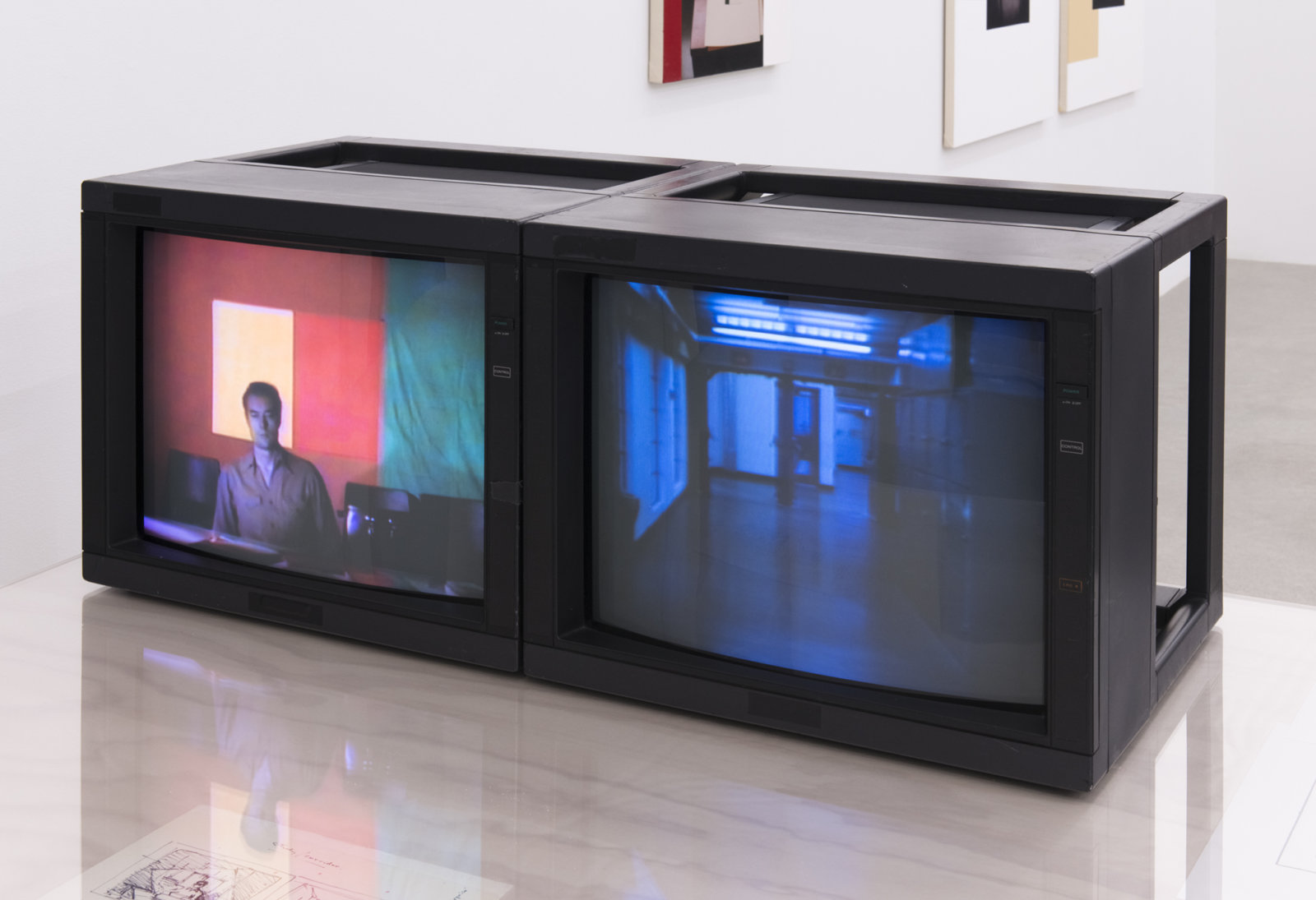 Ian Wallace, Study Corridor, 1983, 2 channel video, 3/4 inch video transferred to DVD
