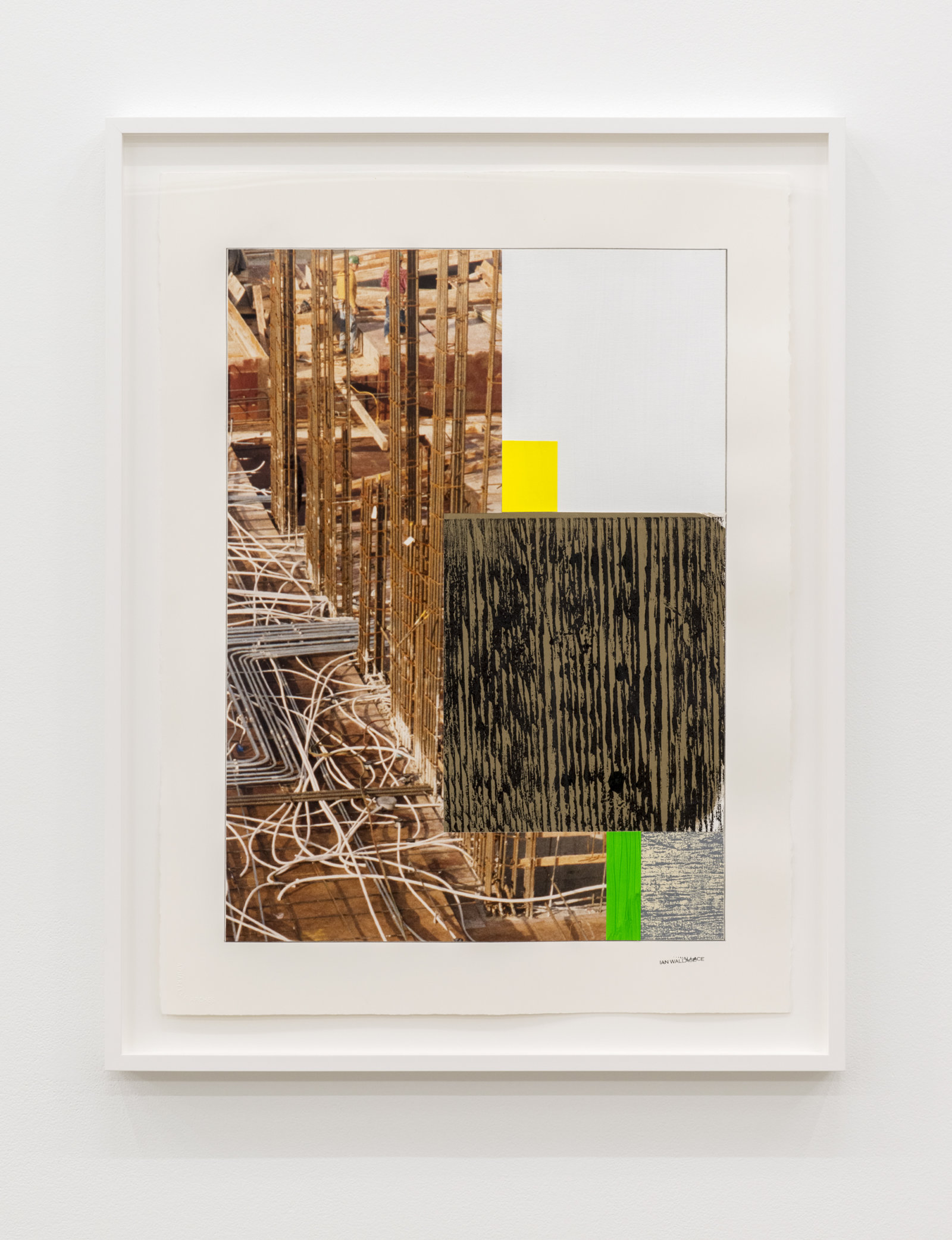 Ian Wallace, Study for Composition with Construction Site II, 1992–2012, paper, pencil, acrylic, photograph, ink, monoprint on canvas, 30 x 23 in. (77 x 57 cm)