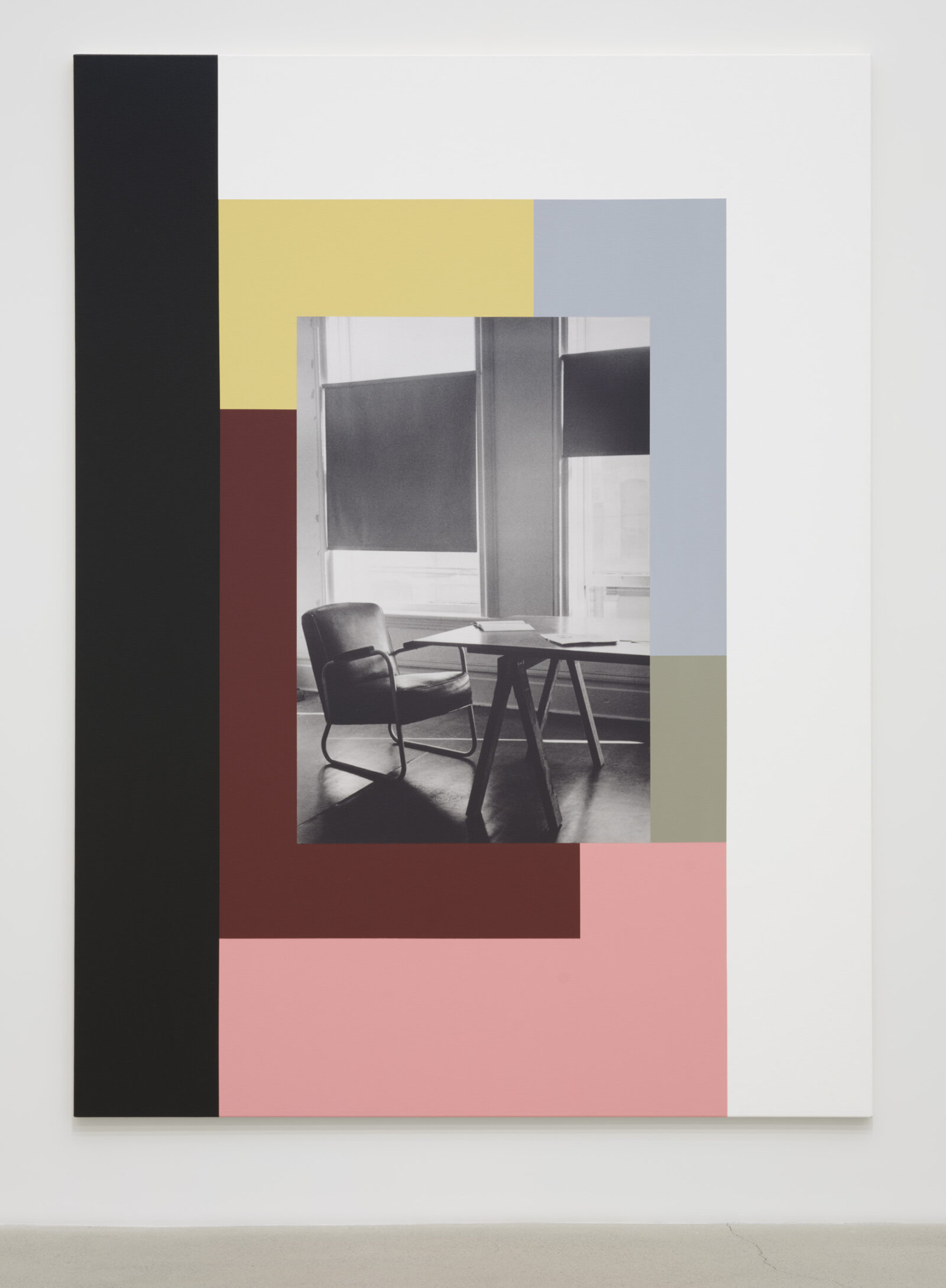 Ian Wallace, The Table (Image/Text) III, 2013, photolaminate and acrylic on canvas, 96 x 72 in. (244 x 183 cm)