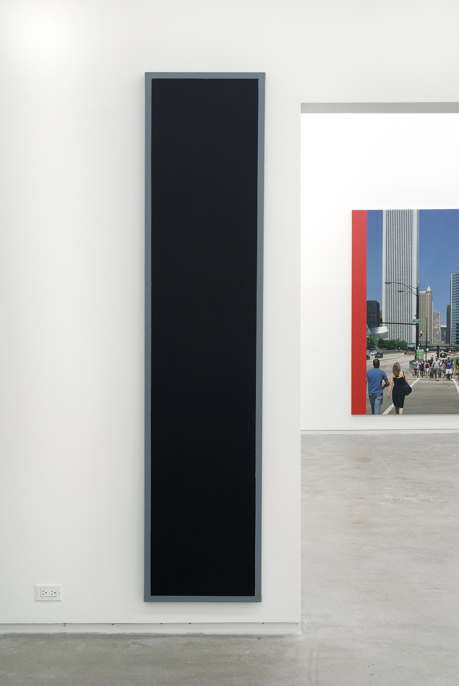 Ian Wallace, Untitled (Black Monochrome with Grey), 1967–2007, acrylic on canvas, 90 x 20 in. (229 x 51 cm)