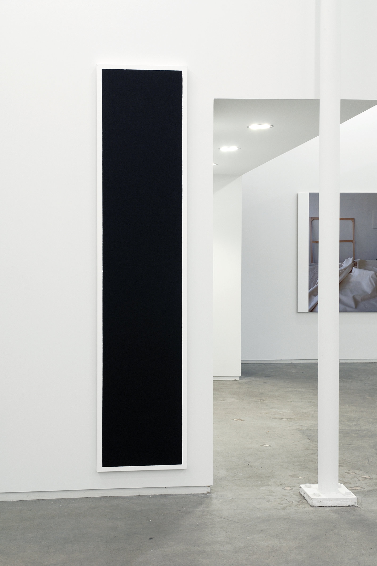 Ian Wallace, Untitled (Black Monochrome with White), 1967–2007, acrylic on canvas, 90 x 20 in. (229 x 51 cm)