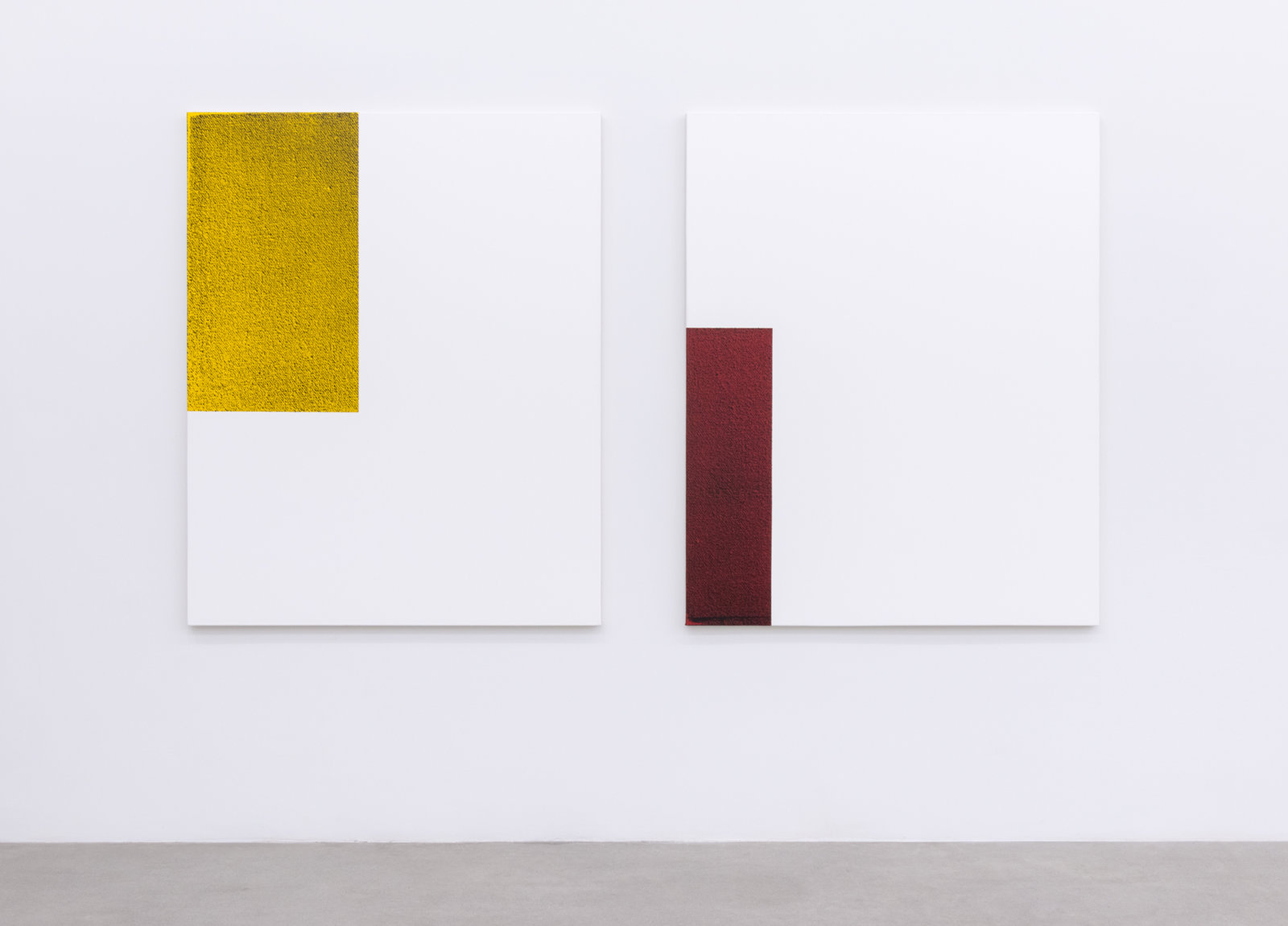 Ian Wallace, Untitled (Monochrome Structure II), 2014, diptych, silkscreen and acrylic on canvas, each 60 x 48 in. (153 x 122 cm)