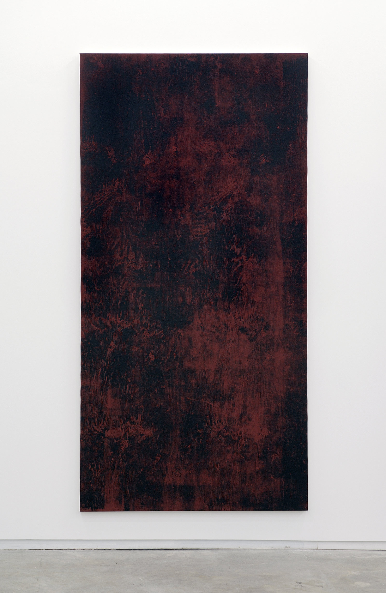 Ian Wallace, Untitled (Monoprint with Burgundy), 1990, acrylic on canvas, 90 x 20 in. (229 x 51 cm)
