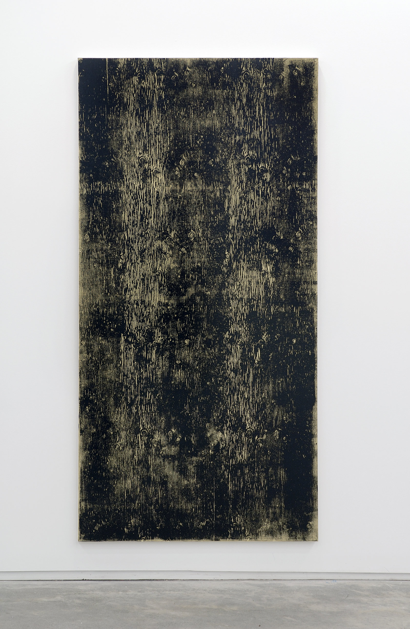 Ian Wallace, Untitled (Monoprint with Mustard), 1990, acrylic on canvas, 90 x 20 in. (229 x 51 cm)