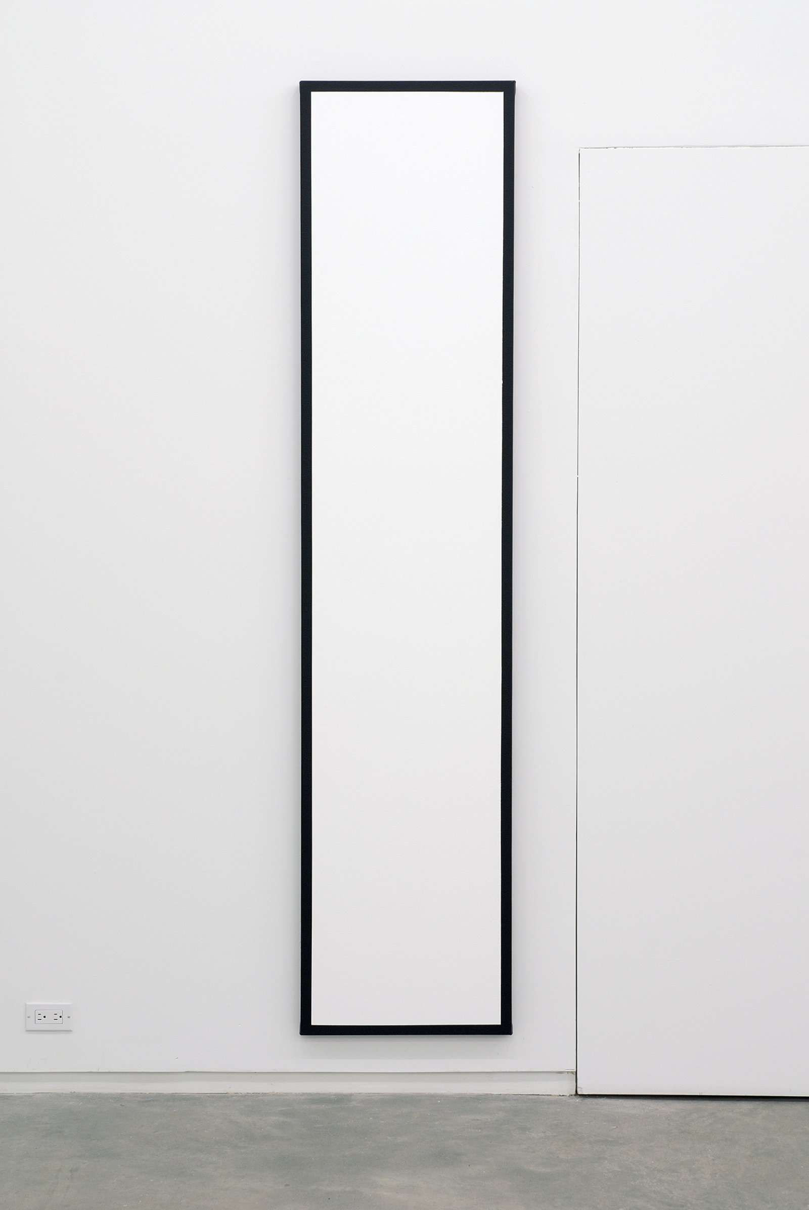 Ian Wallace, Untitled (White Monochrome with Black), 1967–2007, acrylic on canvas, 90 x 20 in. (229 x 51 cm)